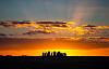 Photo: Sunset over Stonehenge on January 21, 2022, by Stonehenge Dronescapes
